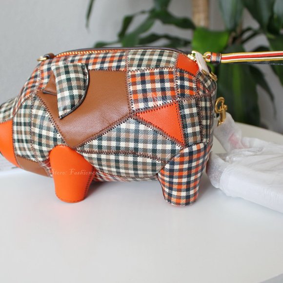 NWT Tory Burch Peggy The Pig Mini Bag, Printed Patchwork Leather - Picture 5 of 16